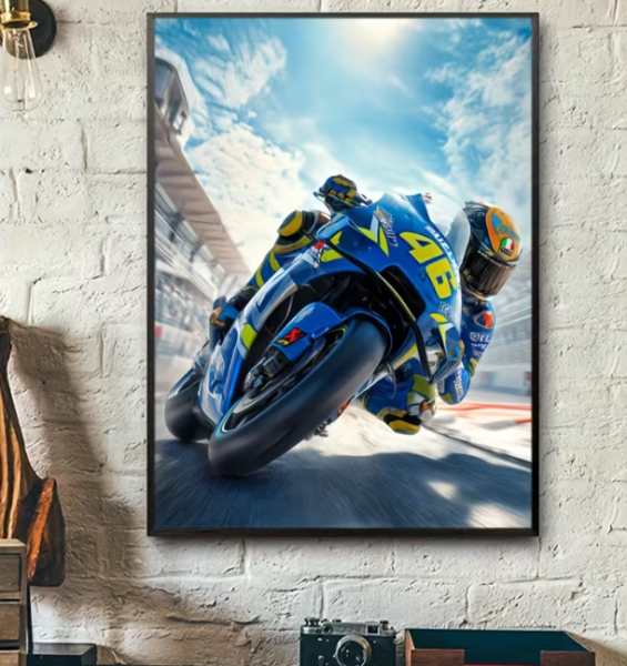 Diamond Painting Motorradrennen Valentino Rossi